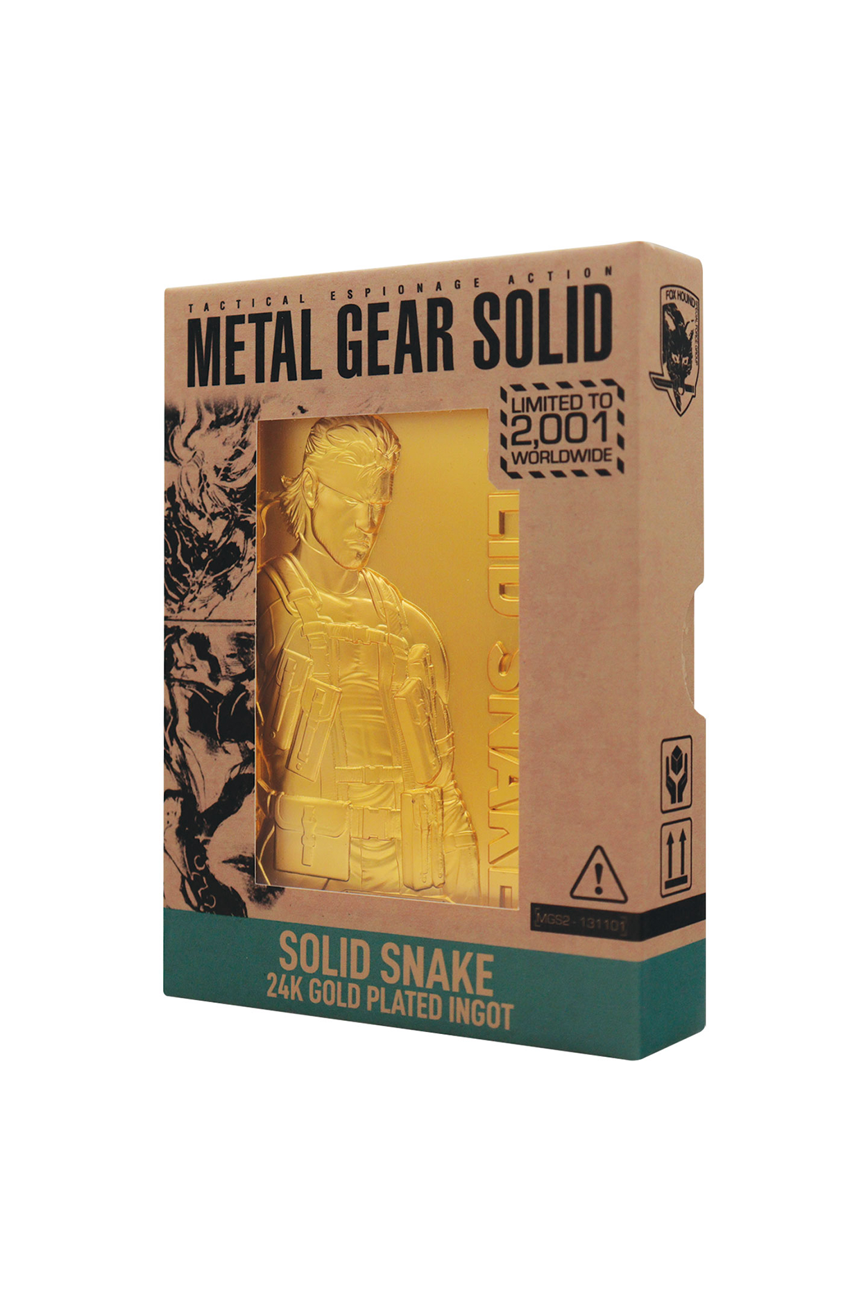 Metal Gear Solid 2 - 24k Gold Plated Snake Ingot by Fanattik