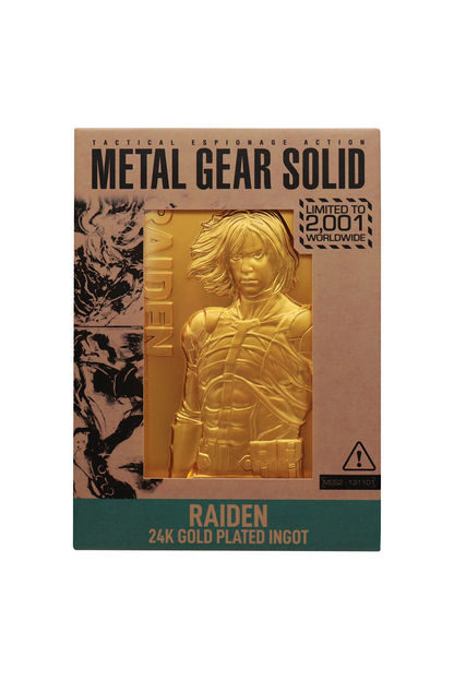 Metal Gear Solid 2 - 24k Gold Plated Raiden Ingot by Fanattik