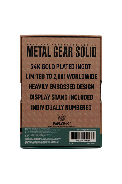 Metal Gear Solid 2 - 24k Gold Plated Raiden Ingot by Fanattik